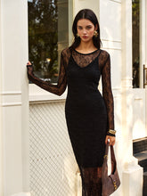Lace Panel Long Dress